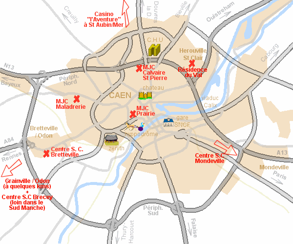 nos cours sur une carte